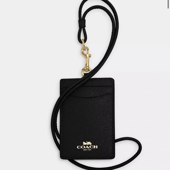 Coach Black Lanyard Card Holder - Picture 1 of 2